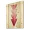 Designart - Red Triangles Abstract Geometric Art Composition - Modern Print on Natural Pine Wood